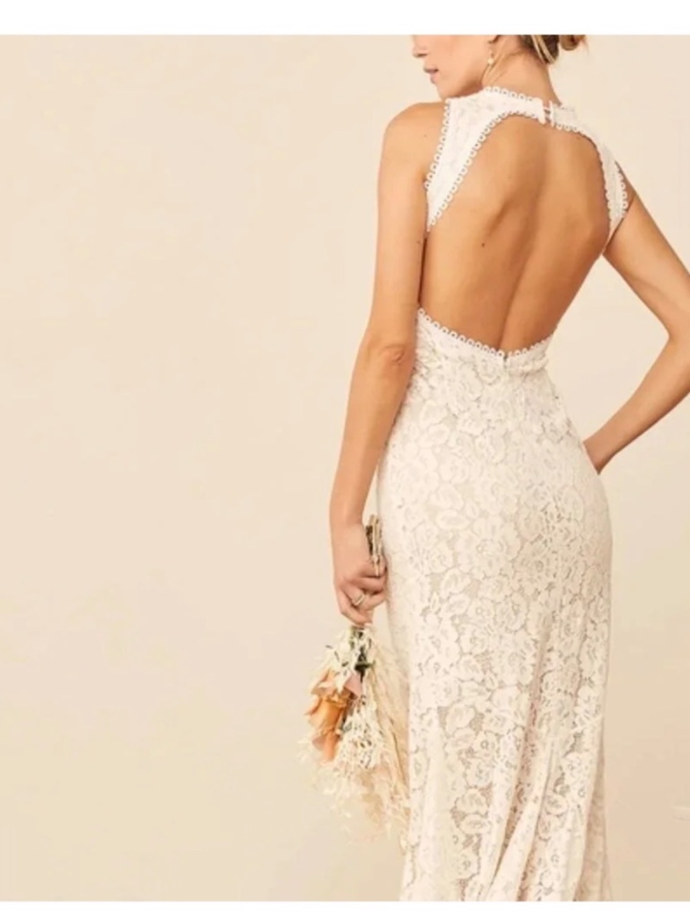 NWT Lulus Love Everlasting White Floral Lace Mermaid Maxi Dress - Picture 4 of 9